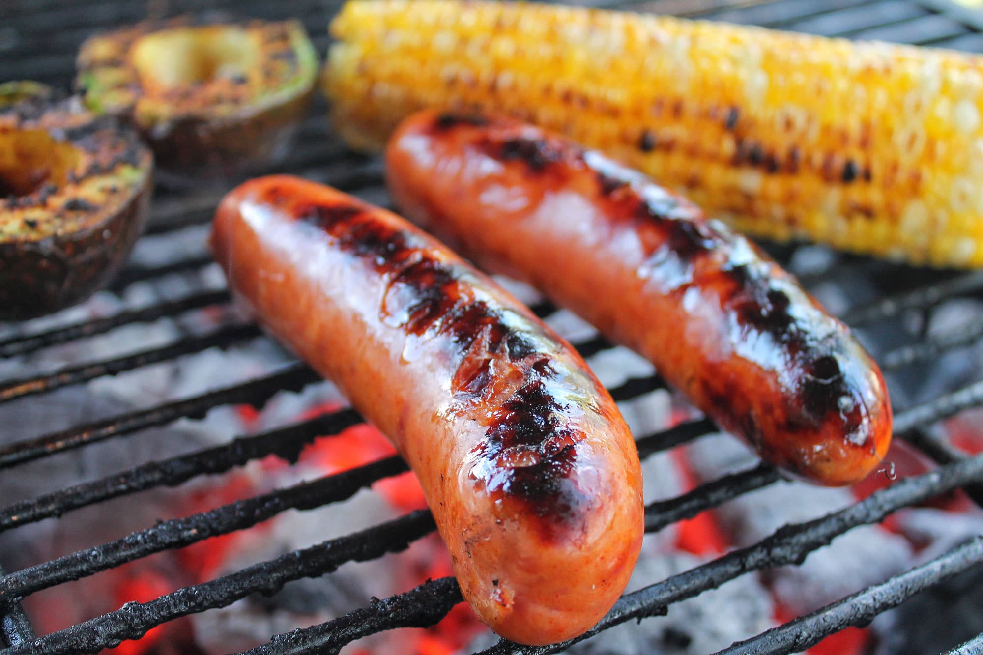 Pineapple Sausages with Grill Roasted Avocado and Sweet Corn Guacamole -  Evergood Foods